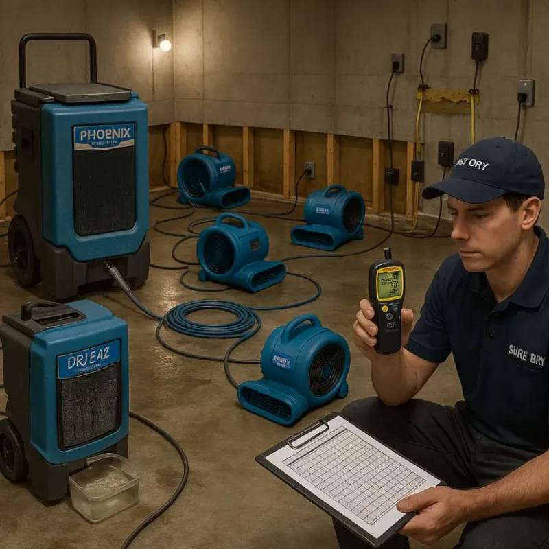 Structural Drying and Dehumidification process in Cleveland County, OK